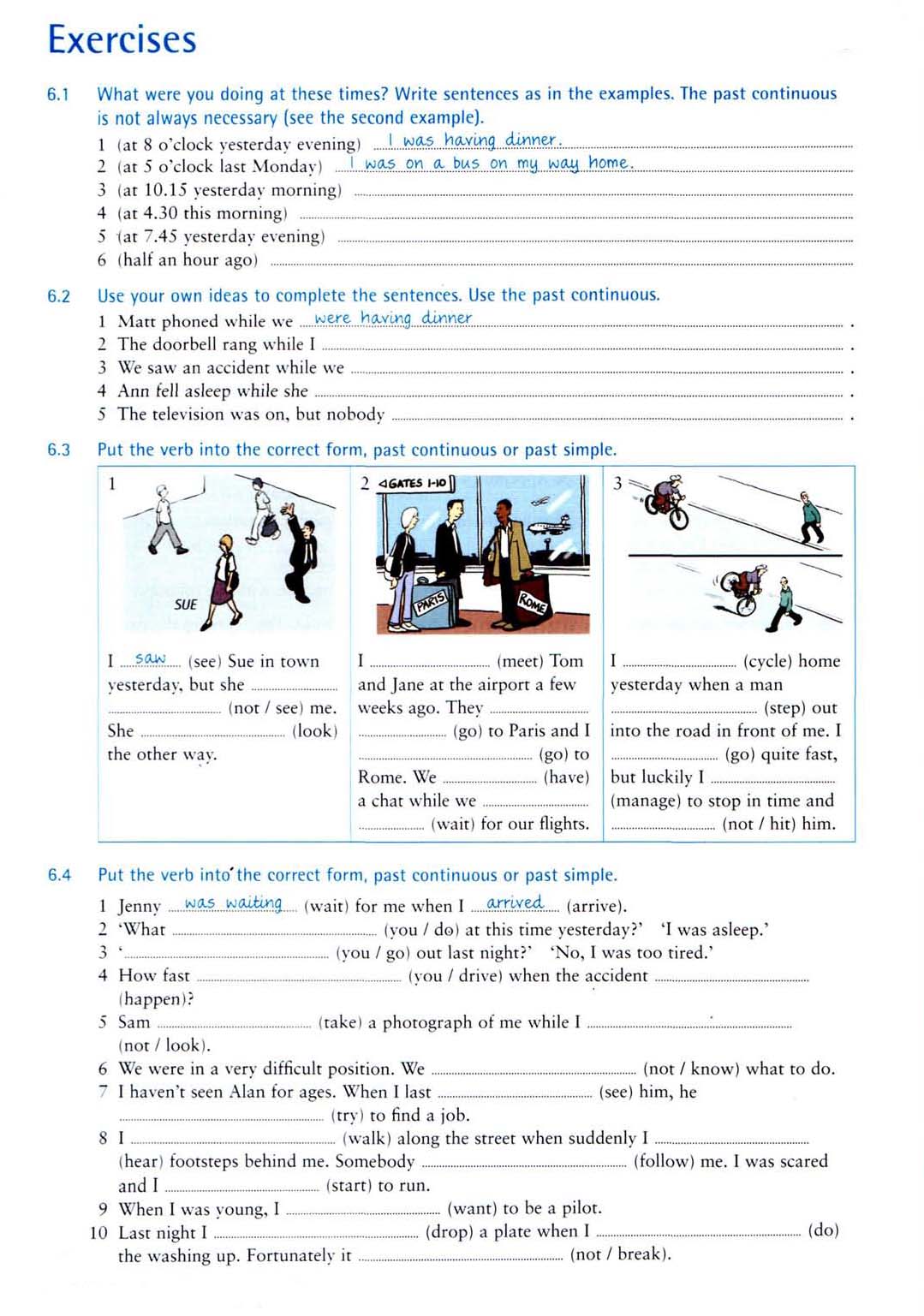 past continuous exercise